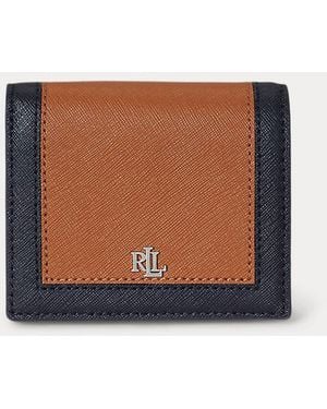 Ralph Lauren Colour-Blocked Leather Compact Wallet - Brown