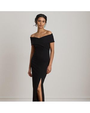 Ralph Lauren Faille Off-The-Shoulder Gown - Black