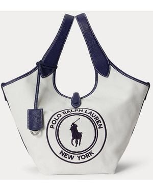 Polo Ralph Lauren Polo Play Logo Canvas Tote - Blue