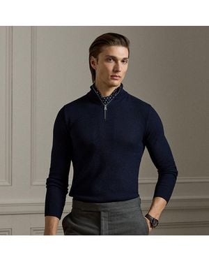 Ralph Lauren Maglia in seta e cotone effetto texture - Blu