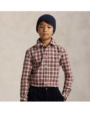 Polo Ralph Lauren Ralph Lauren Boy's Plaid Cotton Poplin Shirt - Red