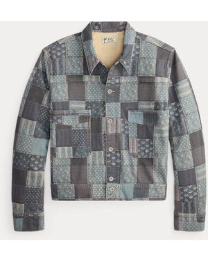 RRL Patchwork-Print Jersey Jacket - Grey