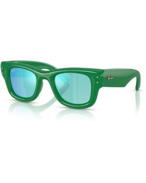 Ray-Ban Wayfarer Puffer Special Collection Sunglasses Frame Brown Lenses - Green