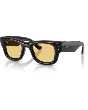 Ray-Ban Wayfarer Puffer Sunglasses Frame Yellow Lenses - Black