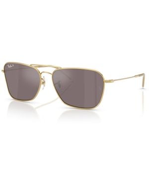 Ray-Ban Caravan reverse gafas de sol montura rosa lentes polarizados - Negro