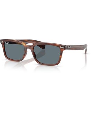 Ray-Ban Brunel Sunglasses Frame Blue Lenses Polarized - Black