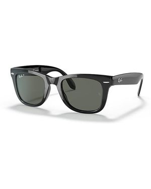 Ray-Ban Sunglasses Wayfarer Folding Classic - Black Frame Green Lenses 50-22