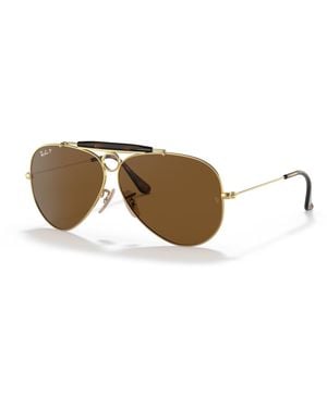Ray-Ban Shooter Sunglasses Frame Brown Lenses Polarized - Black