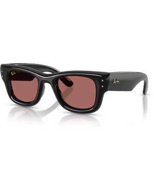 Ray-Ban Wayfarer Puffer Sunglasses Frame Violet Lenses - Black