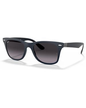 Ray-Ban Rb4195 Wayfarer Liteforce Sunglasses, Matte Blue/grey Gradient, 52 Mm - Black