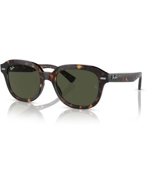 Ray-Ban Rb4398f Erik Low Bridge Fit Square Sunglasses - Black