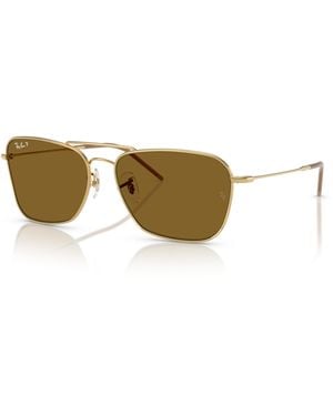 Ray-Ban Caravan reverse gafas de sol montura marrón lentes polarizados - Negro