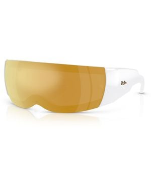 Ray-Ban Ultra Wrap 002 Next Generation Collection Sunglasses Frame Gold Lenses - Black
