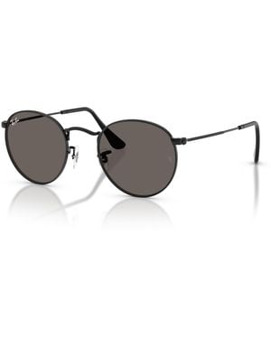 Ray-Ban Round Metal Sunglasses Frame Gray Lenses - Black
