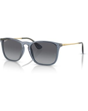 Ray-Ban Chris Sonnenbrillen Gold Fassung Grau Glas Polarisiert 54-18 - Schwarz