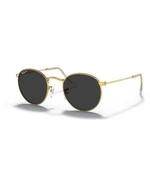 Ray-Ban Round Metal Sunglasses Frame Black Lenses Polarized