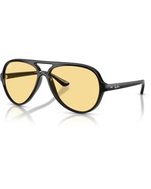 Ray-Ban Cats 5000 Classic Summer Capsule Sunglasses Frame Yellow Lenses - Black