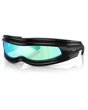 Ray-Ban Ultra Wrap 001 Next Generation Collection Sunglasses Frame Gray Lenses - Black