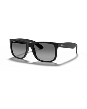 Ray-Ban Rb4165f Justin Low Bridge Fit Rectangular Sunglasses - Black