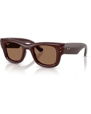 Ray-Ban Wayfarer Puffer Sunglasses Frame Brown Lenses - Black