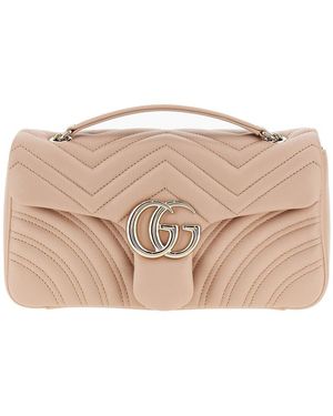 Gucci Nappa Leather Medium 'Gg Marmont' Bag - Pink