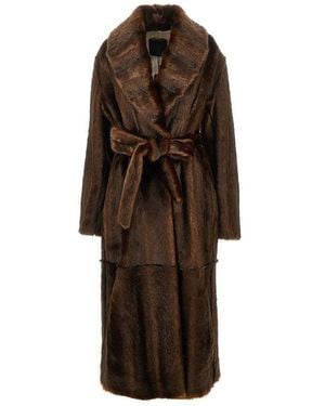 BB COUTURE 'Beth' Faux Fur Coat - Brown