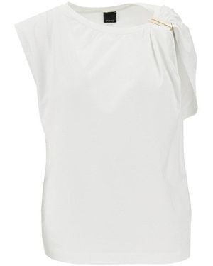 Pinko Draped Stretch Jersey T-Shirt - White