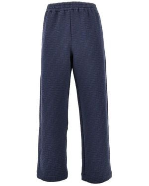 Fendi Ff Jacquard Joggers - Blue
