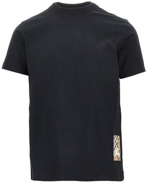 Burberry Check Logo Patch T-Shirt - Black