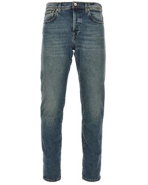 Incotex Denim Tapered Fit Jeans - Blue