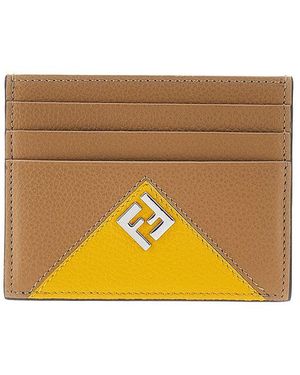 Fendi Lui' Grained Leather Cardholder - Orange