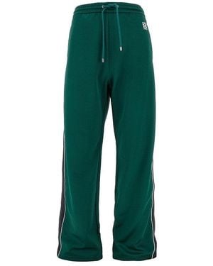 Loewe Track Pants Con Ricamo Anagram Uomo - Verde