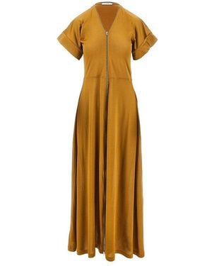 Lemaire Jersey Long Zip Dress - Metallic