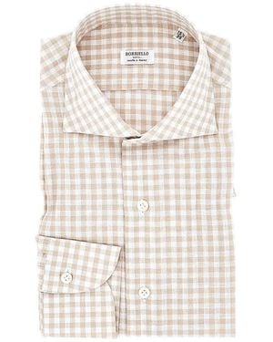 Borriello Check Cotton And Linen Shirt - White