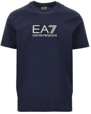 EA7 Lux Identity Cotton T-Shirt - Blue