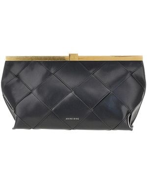 Anine Bing 'Anine' Braided Leather Clutch - Grey