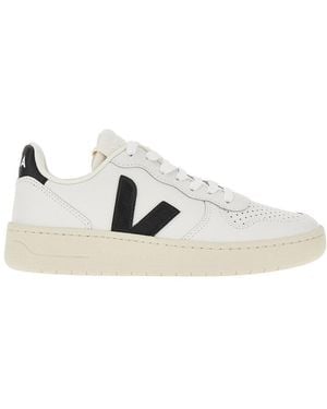 Veja V-10 Smooth Leather Sneakers - White