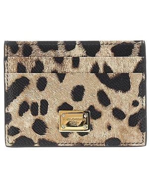 Dolce & Gabbana Dolce&Gabbana Leopard-Print Leather Cardholder - Multicolour