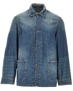 Maison Margiela Distressed Denim Jacket - Blue