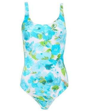 Chloé Swimsuit With Water Flowers Print - Blue