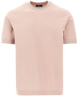 Herno Knit Effect Jersey T-Shirt - Pink