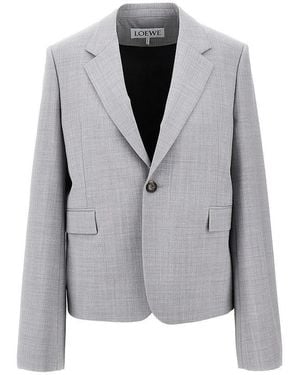 Loewe Single-Breasted Jacket With Wide Sleeves - Grey