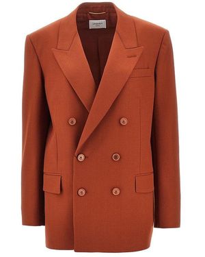 Saint Laurent Giacca Doppiopetto Oversize - Marrone