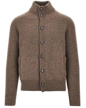 THE PULL Wool Cardigan With Buttons Closure - Brown