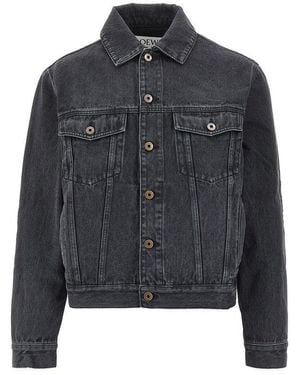 Loewe Anagram Embroidery Denim Jacket - Black