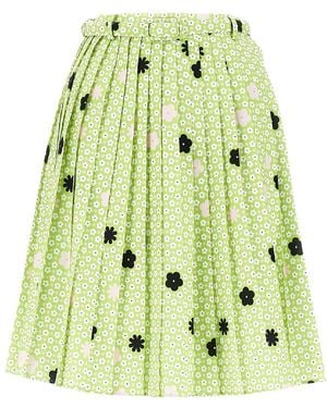 MM6 by Maison Margiela Gonna A Pieghe Con Stampa Floreale - Verde