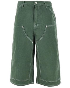 AWAKE NY Double Knee Denim Shorts - Green