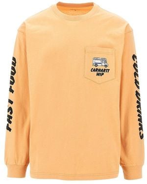 Carhartt 'Cold Drinks' Long-Sleeved T-Shirt - Orange