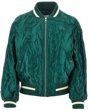 Loewe Creased-Effect Technical Taffetà Bomber - Green