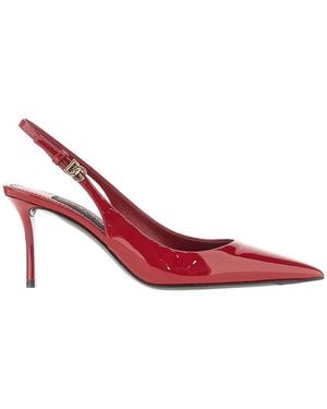 Dolce & Gabbana Patent Leather Slingback Pumps - Red
